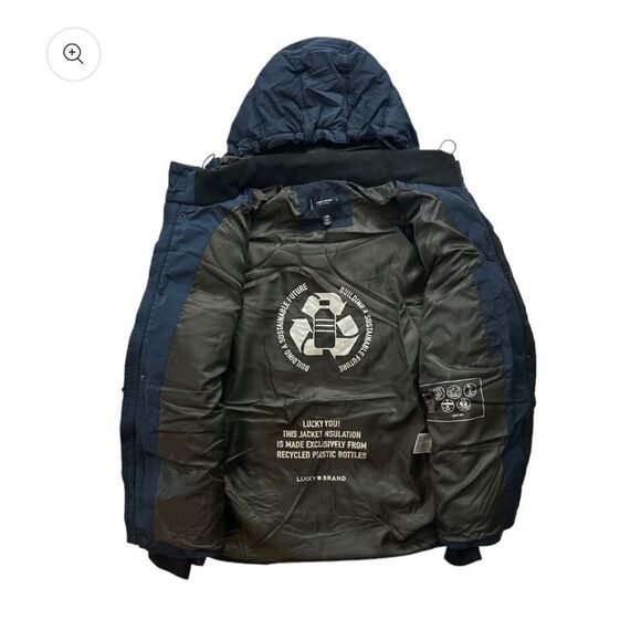 Men’s Lucky Brand Hooded Puffer Coat (Olive Green) - Picture 8 of 8